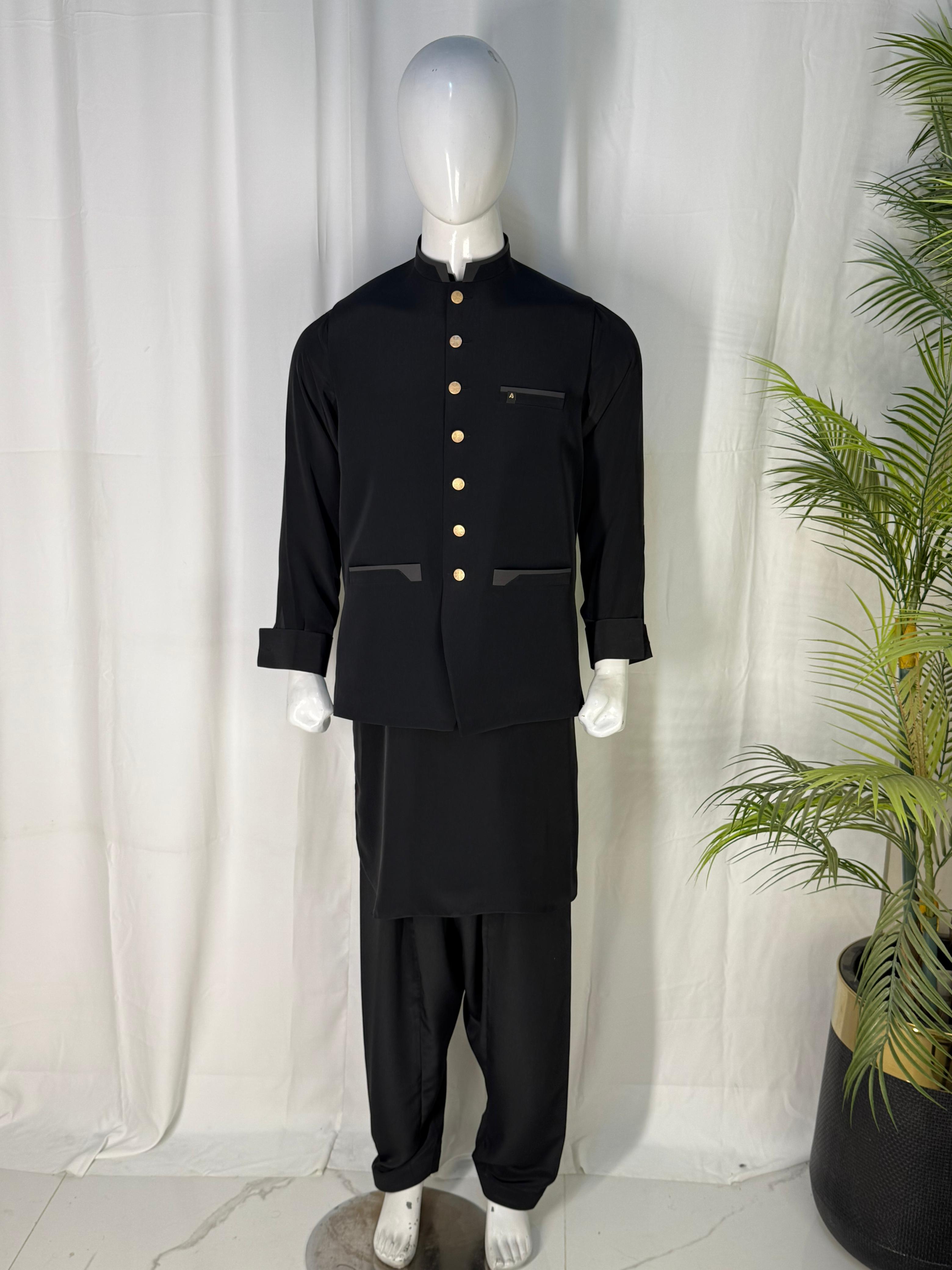 Black Boski Suit with Waistcoat