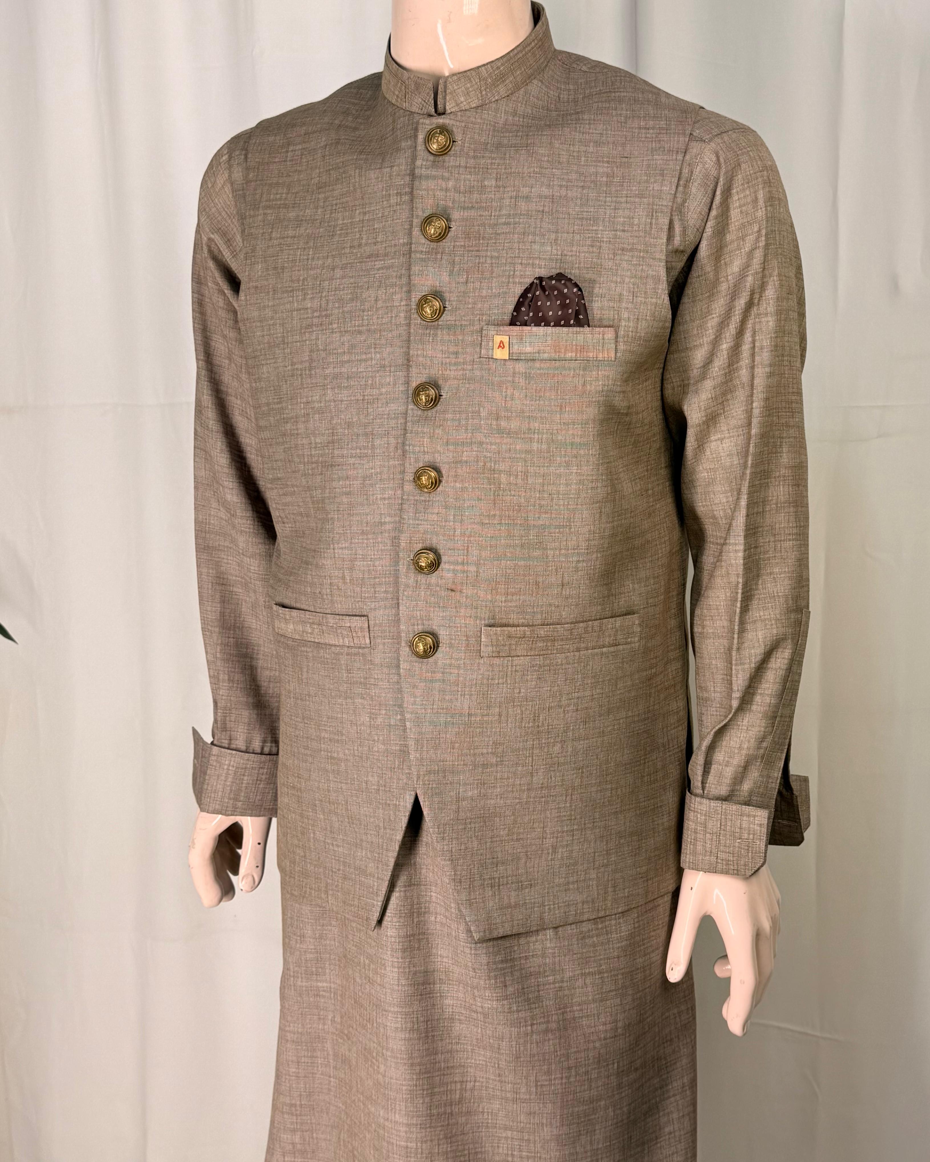 Men’s Wash & Wear Suit with Waistcoat – Elegant Formal Collection