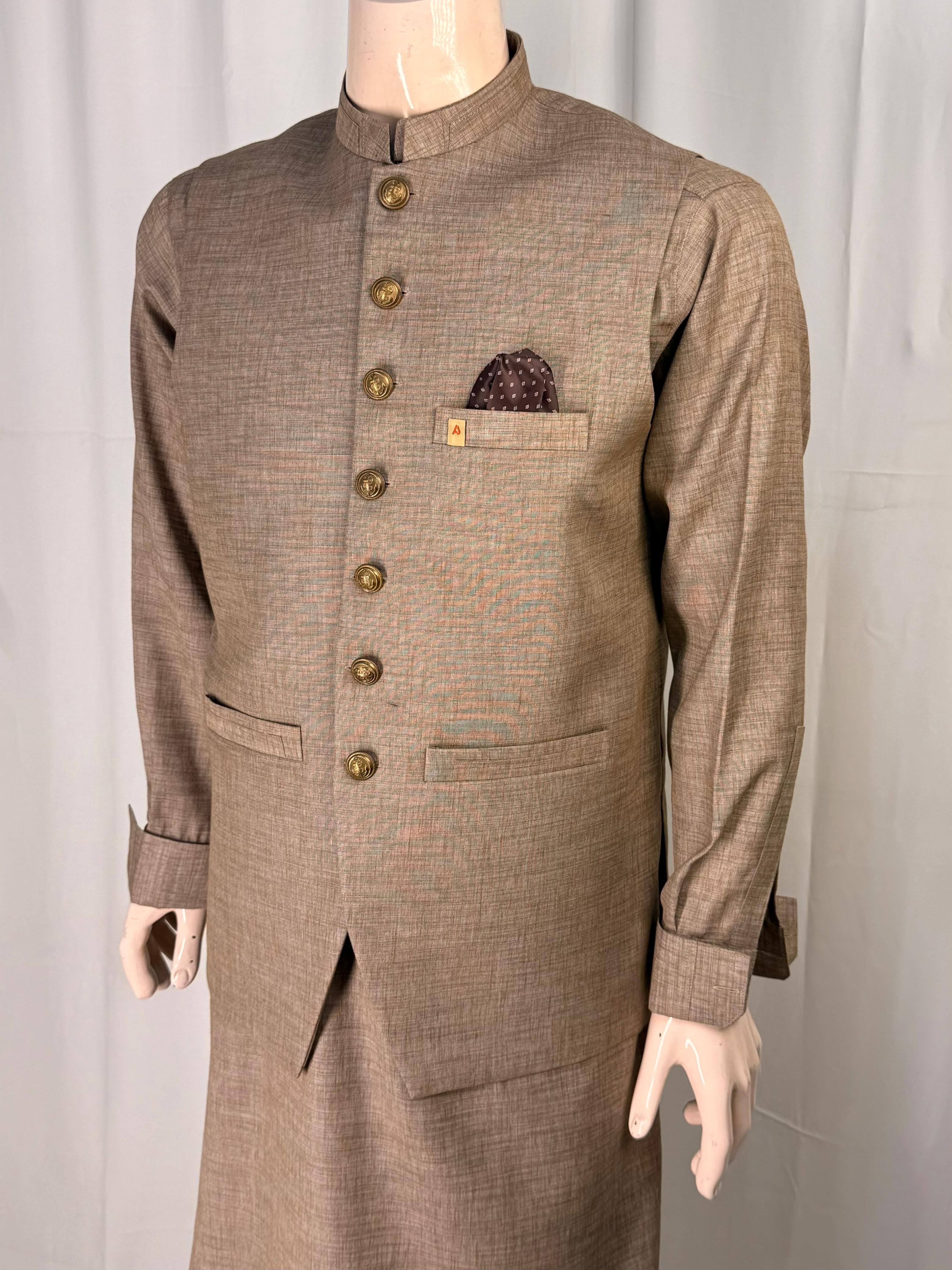 Men’s Wash & Wear Suit with Waistcoat – Elegant Formal Collection